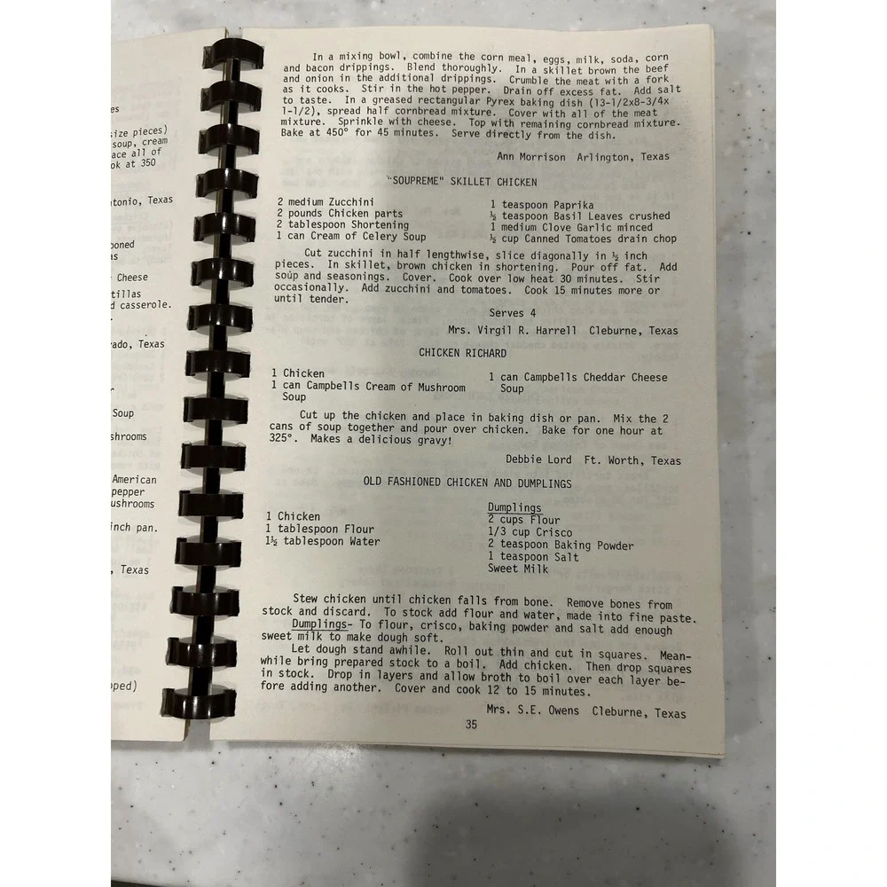 Cowpasture Cooking First State Bank Rio Vista Texas Cookbook  Recipes Vintage